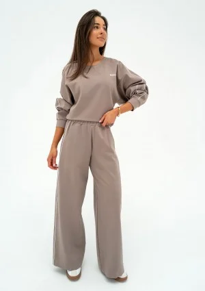 Cody - Latte beige sweatshirt with trims