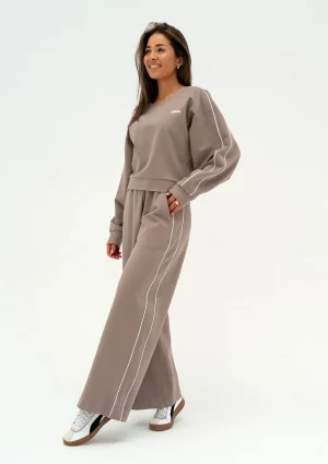 Cody - Latte beige pants with trims