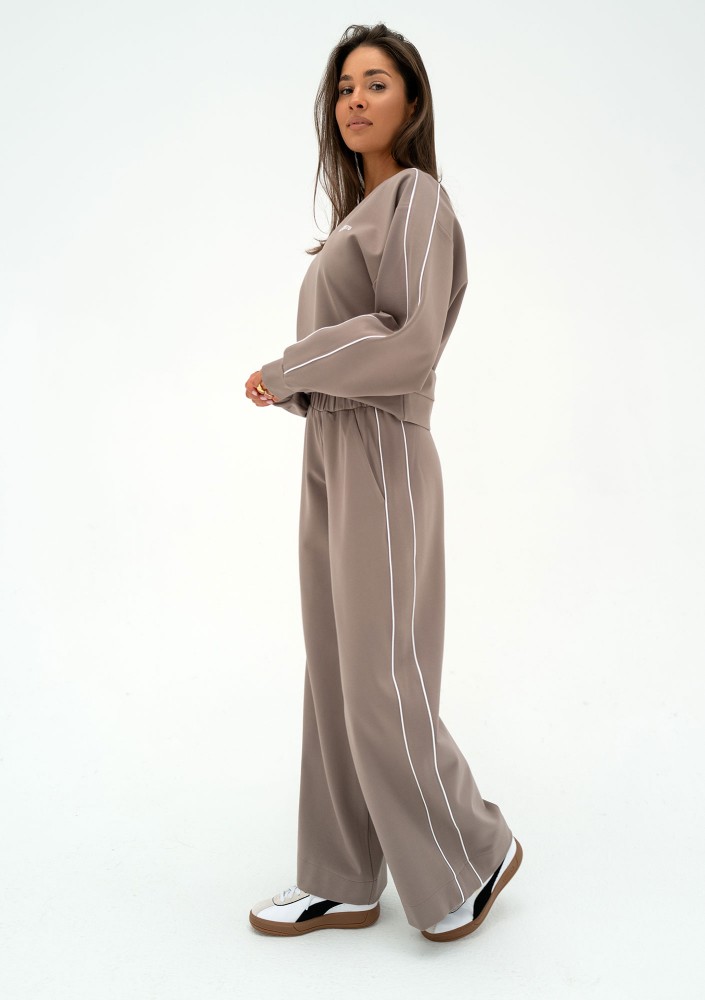 Cody - Spodnie z lamówkami Latte