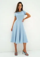 Jasmen - Light blue midi flared dress