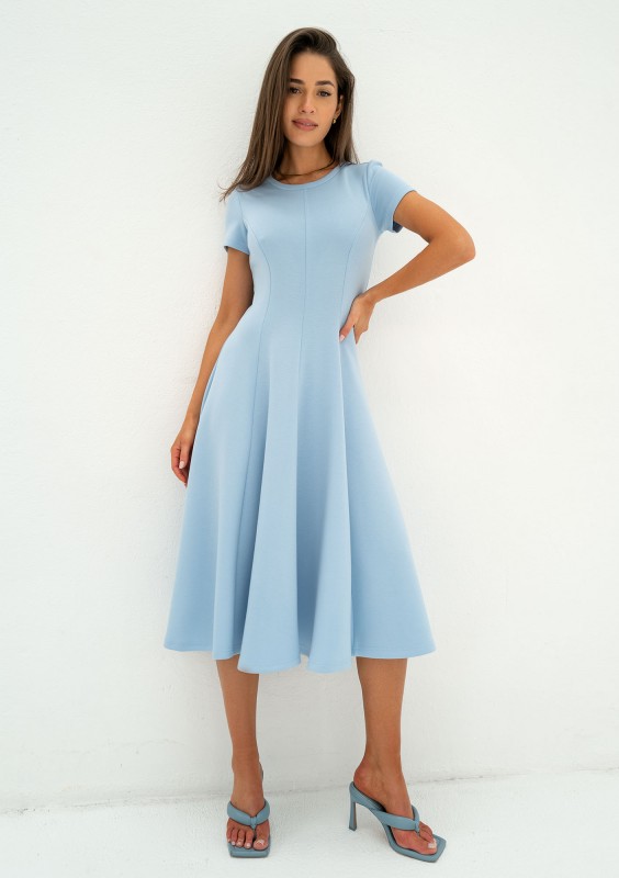 Jasmen - Light blue midi flared dress