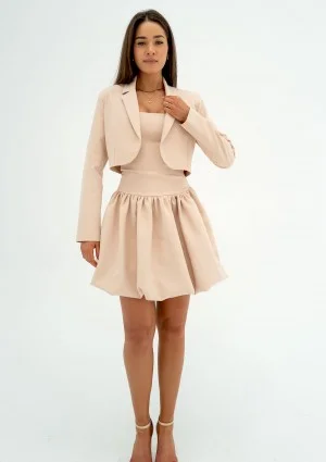 Katie - Beige mini bomb dress