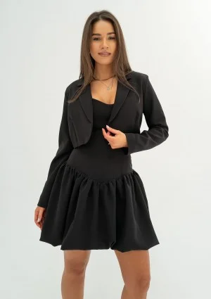 Leyna - Black mini bomb dress