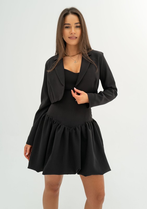 Leyna - Black mini bomb dress