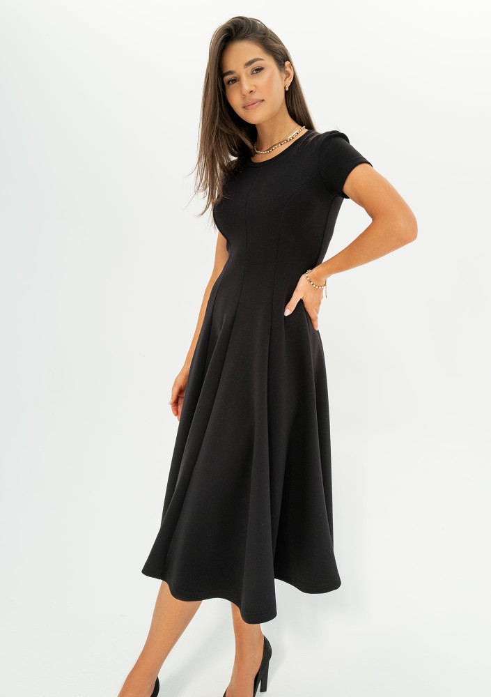 Jasmen - Black mini flared dress