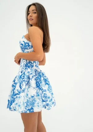 Leyna - Printed mini bomb dress