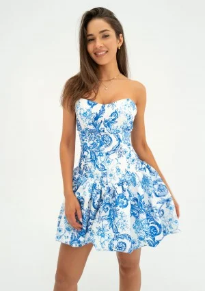 Leyna - Printed mini bomb dress