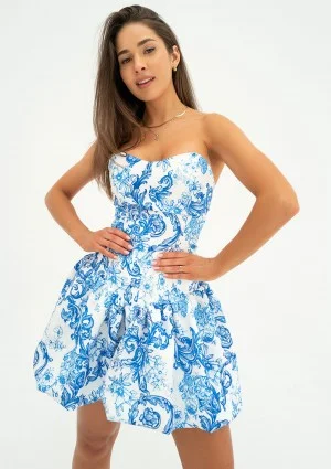 Leyna - Printed mini bomb dress