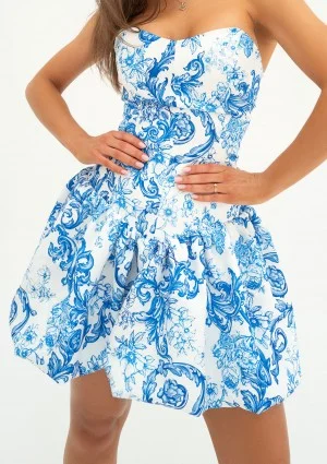 Leyna - Printed mini bomb dress
