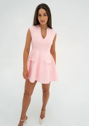 Lilli - Powder pink mini flared dress