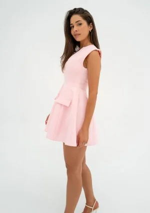 Lilli - Powder pink mini flared dress