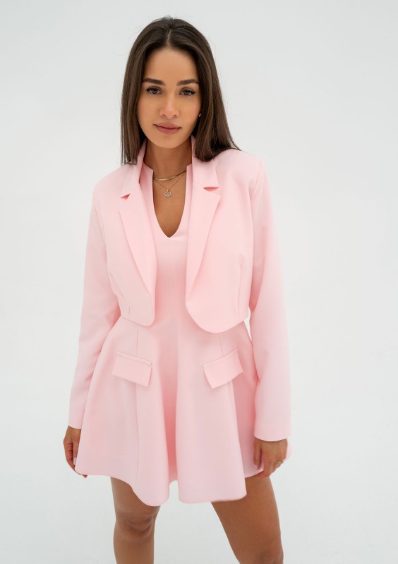 Lilli - Powder pink mini flared dress