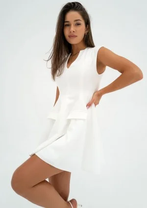 Lilli - Ecru mini flared dress