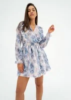 Rosalia - Blue floral chiffon mini dress