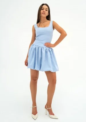 Katie - Light blue mini bomb dress