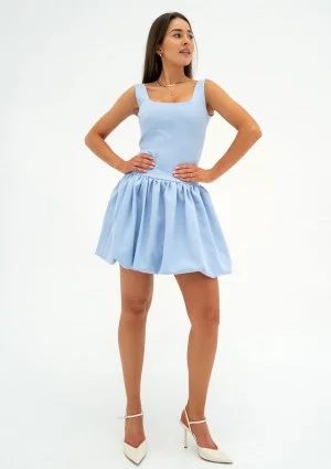 Katie - Light blue mini bomb dress