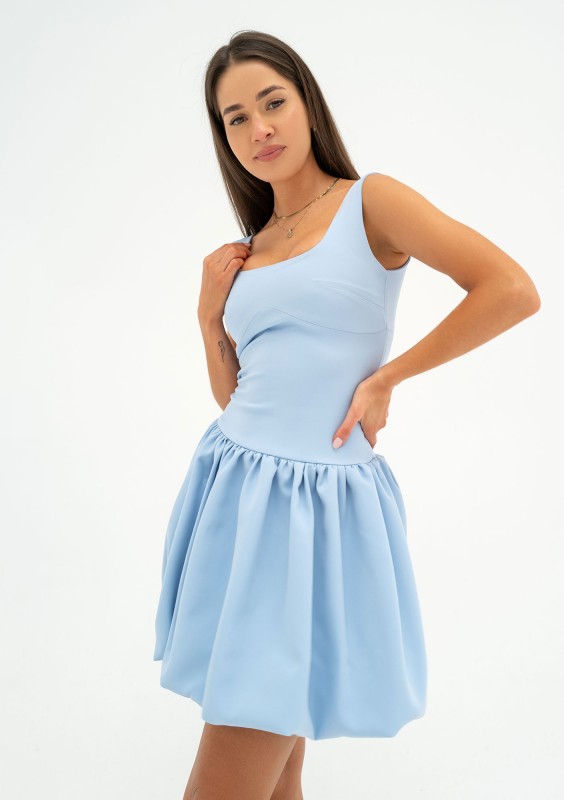 Katie - Light blue mini bomb dress