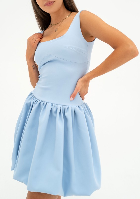 Katie - Light blue mini bomb dress