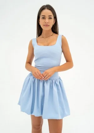 Katie - Light blue mini bomb dress