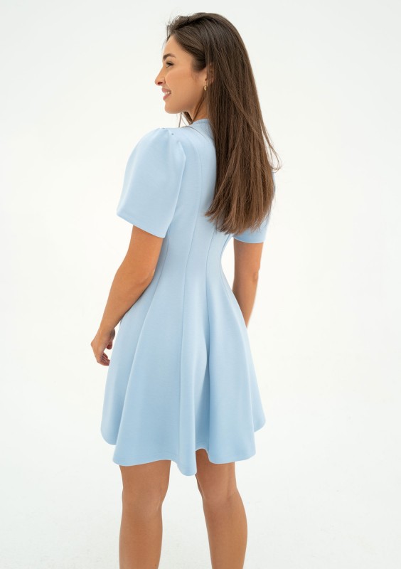 Nela - Light blue mini flared dress