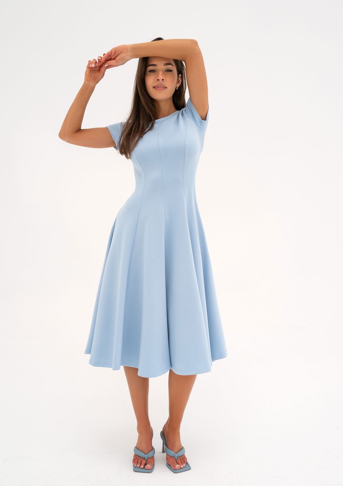 Jasmen - Light blue midi flared dress