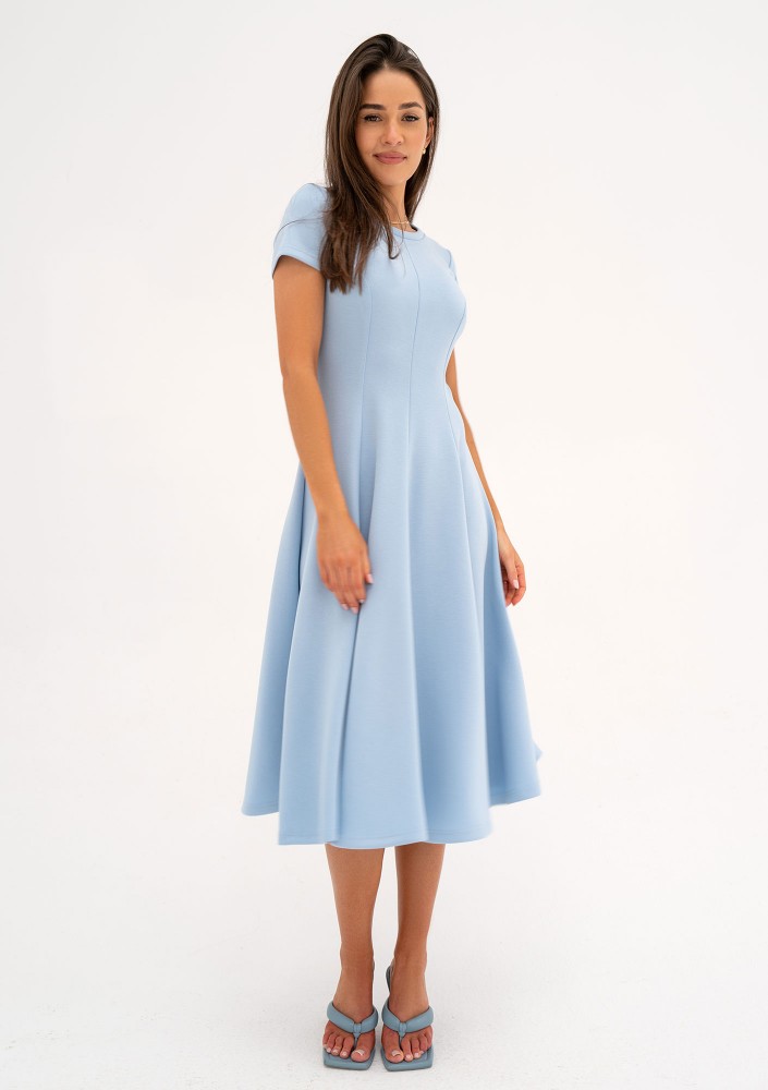 Jasmen - Light blue midi flared dress