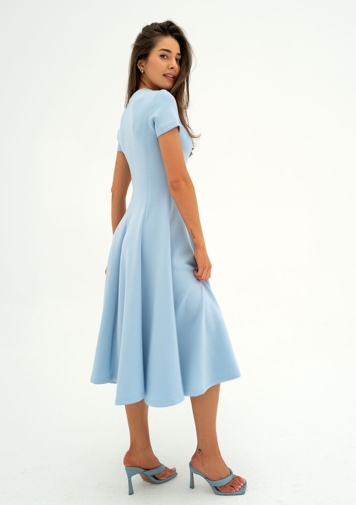 Jasmen - Light blue midi flared dress