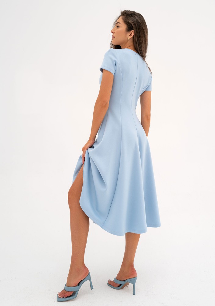 Jasmen - Light blue midi flared dress