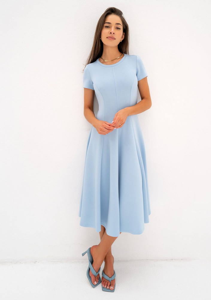 Jasmen - Light blue midi flared dress