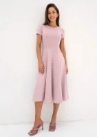 Jasmen - Powder pink midi flared dress