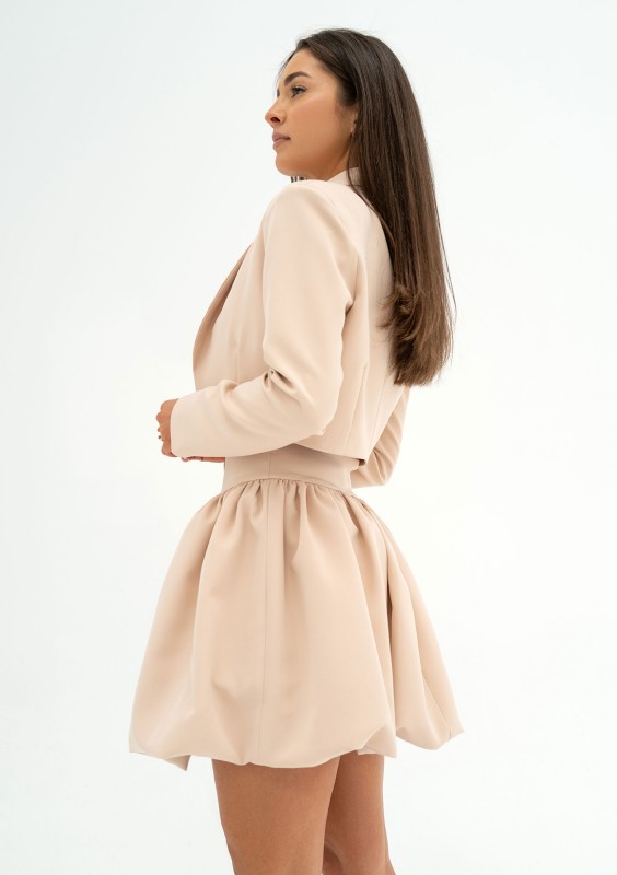 Katie - Beige mini bomb dress