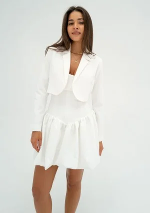 Leyna - Ecru mini bomb dress