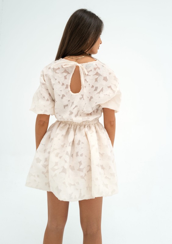 Catie - Creamy openwork mini dress