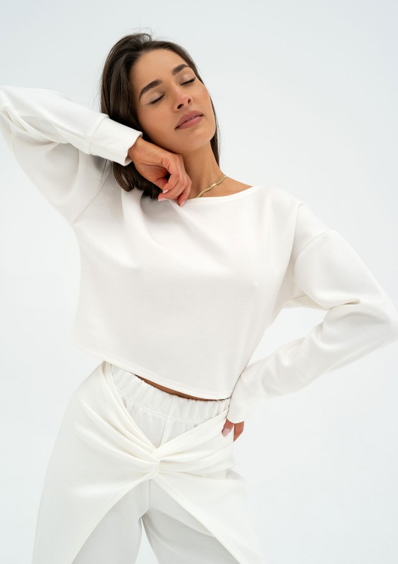 Jase - Bluza z odkrytymi plecami Ecru