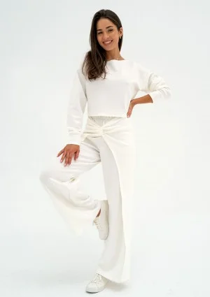 Jase - Ecru draped trousers