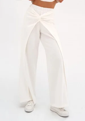 Jase - Ecru draped trousers