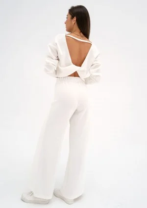 Jase - Ecru draped trousers