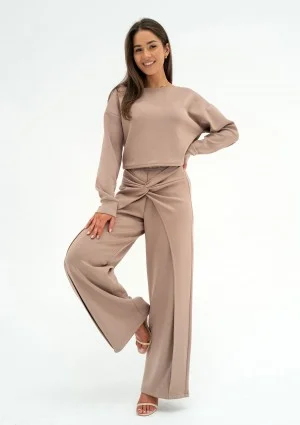 Jase - Latte draped trousers