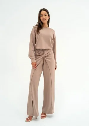Jase - Latte draped trousers