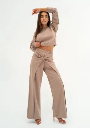 Jase - Latte draped trousers