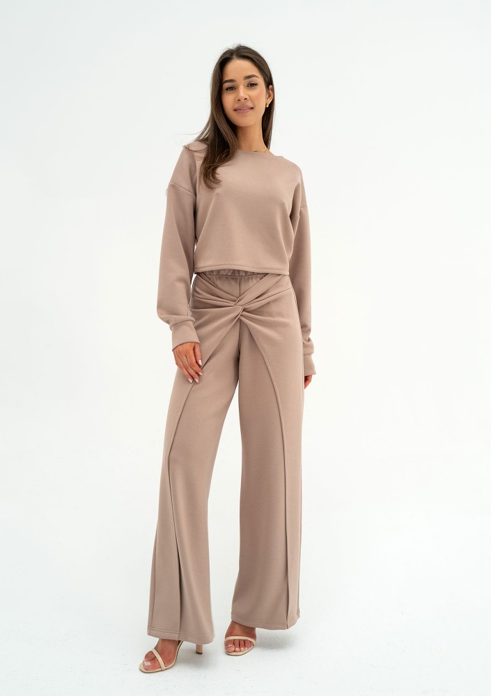 Jase - Latte beige short sweatshirt