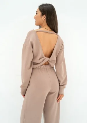 Jase - Latte beige short sweatshirt