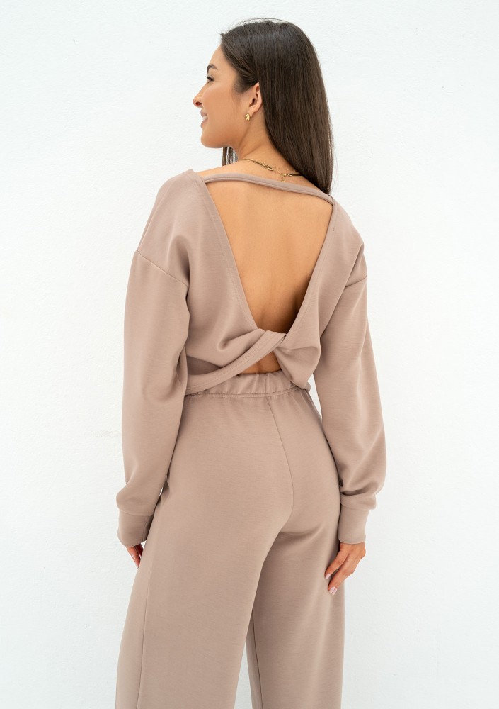 Jase - Latte beige short sweatshirt