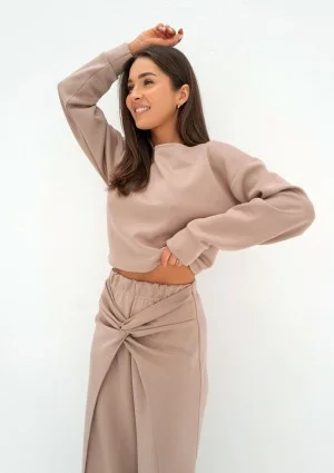 Jase - Latte beige short sweatshirt