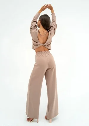 Jase - Latte beige short sweatshirt