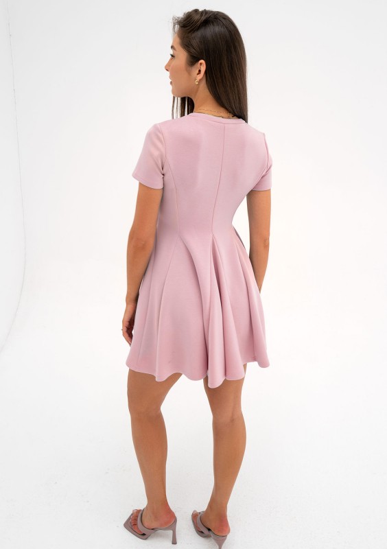 Lila - Powder pink mini flared dress