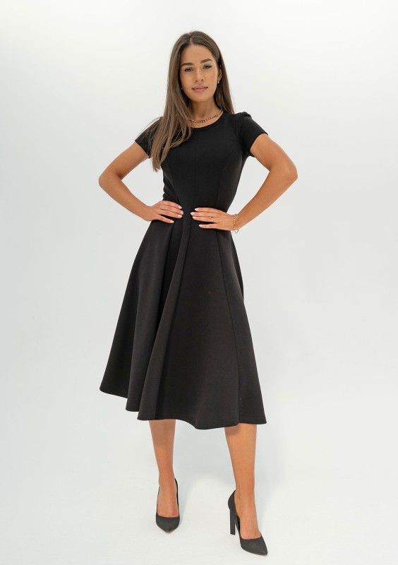 Jasmen - Black mini flared dress
