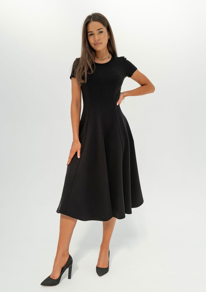Jasmen - Black mini flared dress