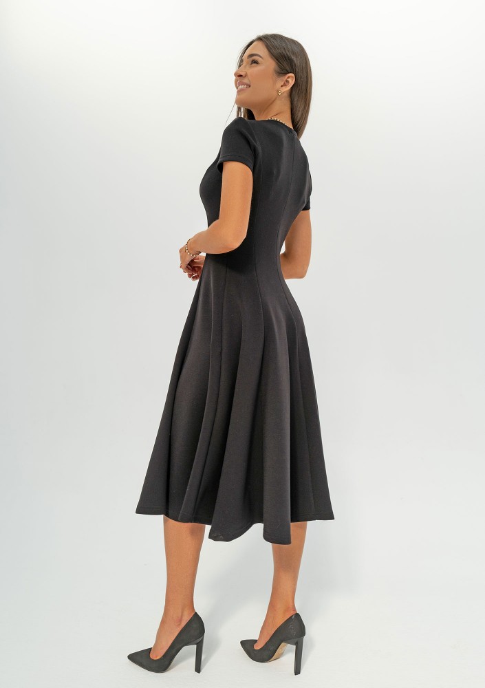 Jasmen - Black mini flared dress