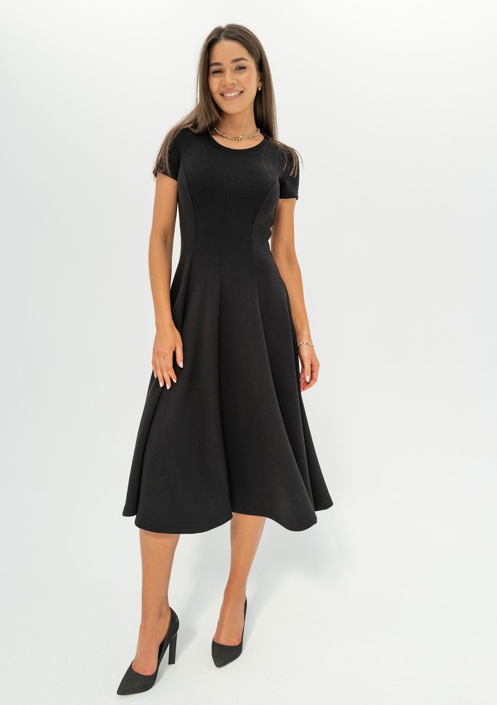 Jasmen - Black mini flared dress